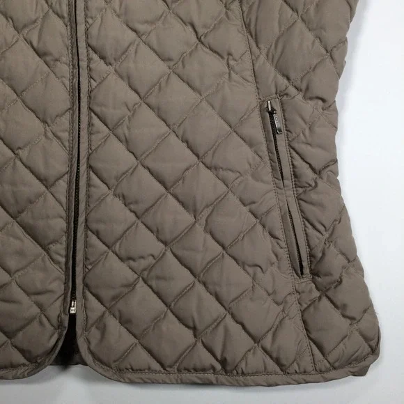 Eddie Bauer Vest Womens Medium Quilted Goose Down Brown Outdoors Hiking - Picture 3 of 16